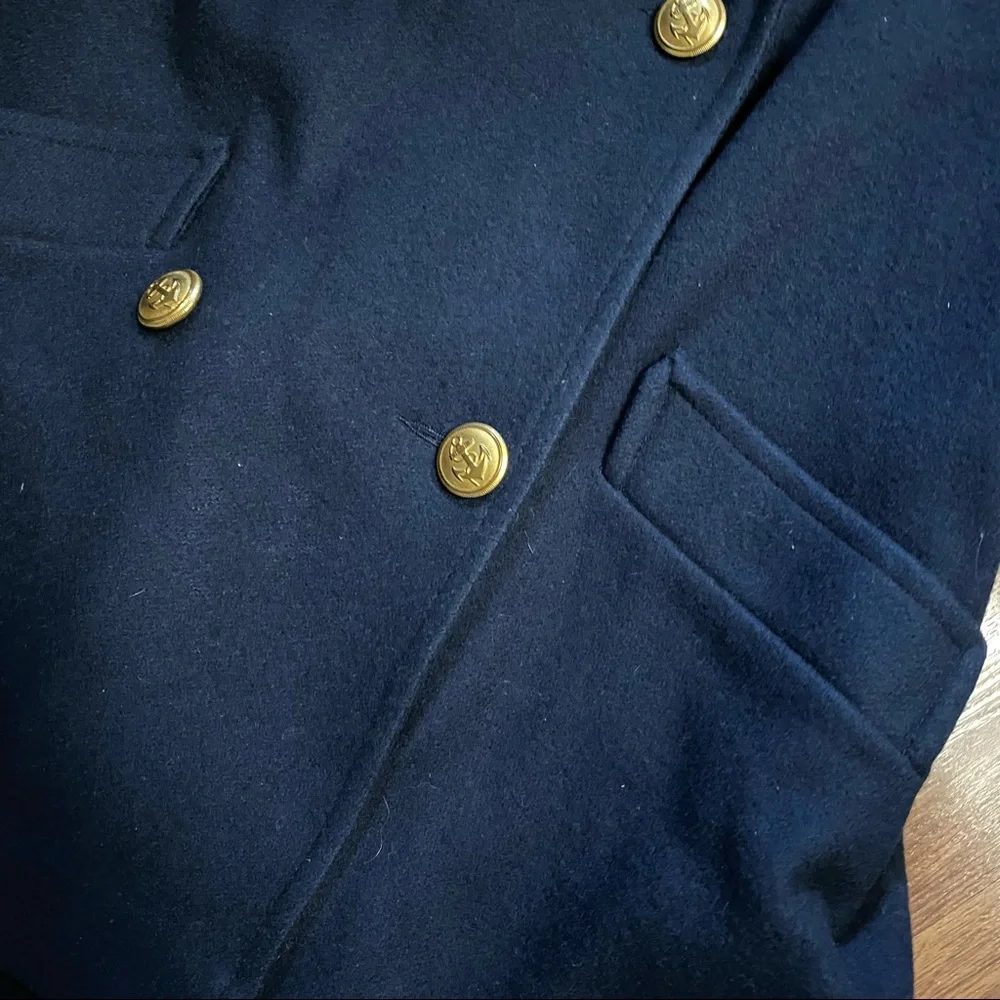 Vintage 70’s Navy Anchor Coat Wool Pea Coat Military Jacket - Picture 8 of 14